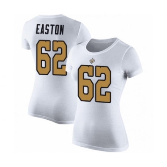 Football Women's New Orleans Saints #62 Nick Easton White Rush Pride Name & Number T-Shirt - Jersey