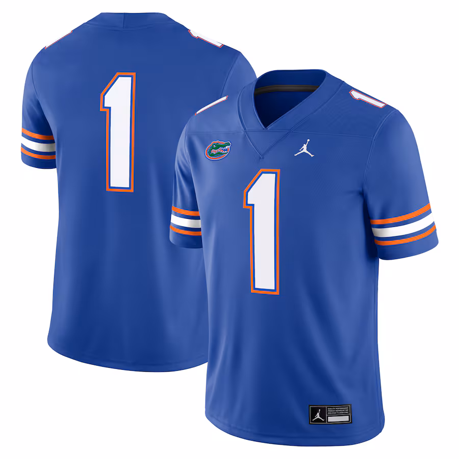 Men's Jordan Brand #1 Royal Florida Gators Game Jersey - Jersey