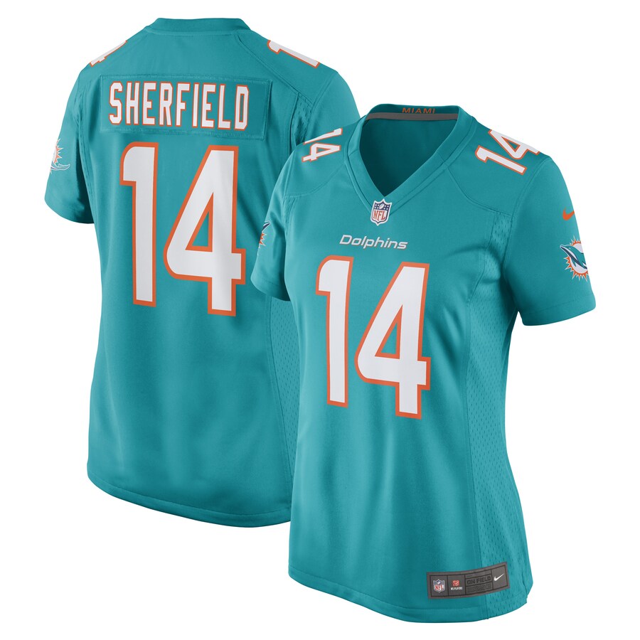 Women's Miami Dolphins Trent Sherfield Nike Aqua Game Player Jersey - Jersey