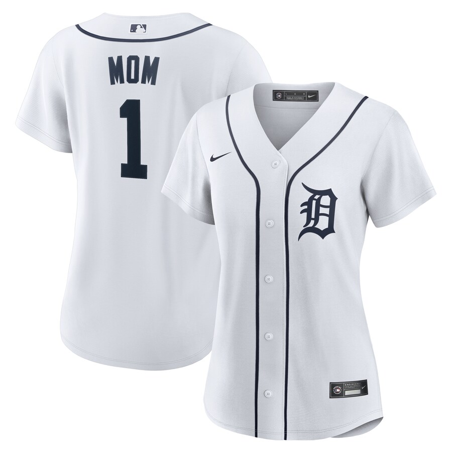 Women's Detroit Tigers Nike White #1 Mom Home Replica Jersey - Jersey