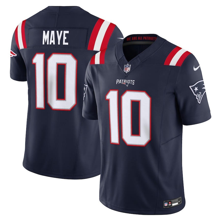 Men's New England Patriots Drake Maye Nike Navy Vapor F.U.S.E. Limited Jersey - Jersey