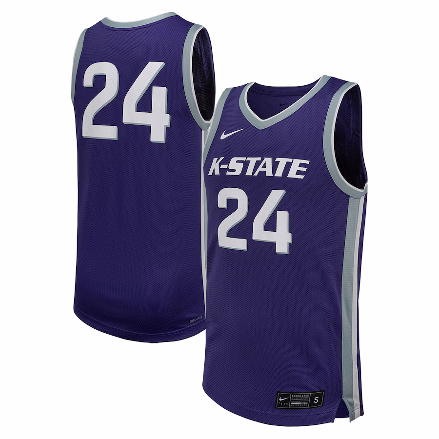#24 Kansas State Wildcats Nike Replica Basketball Jersey - Purple - Jersey