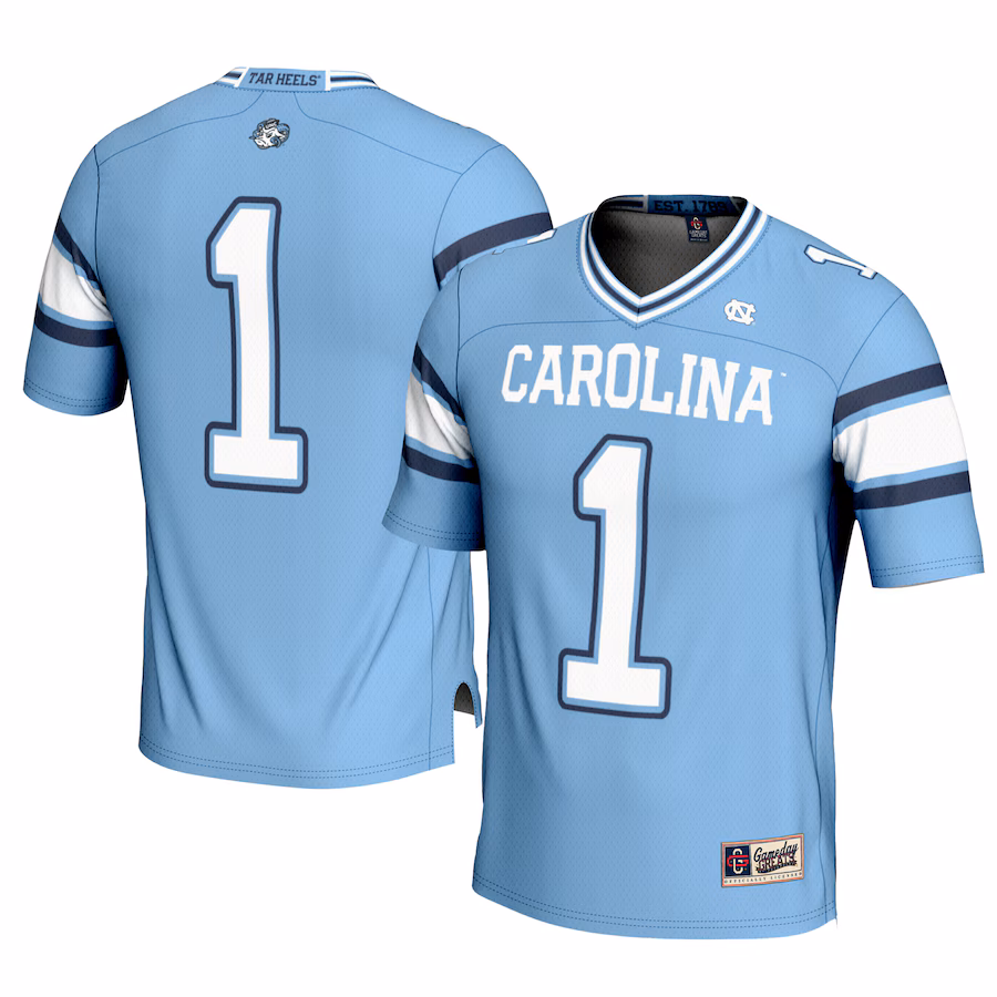 Youth GameDay Greats Carolina Blue North Carolina Tar Heels #1 Football Jersey - Jersey