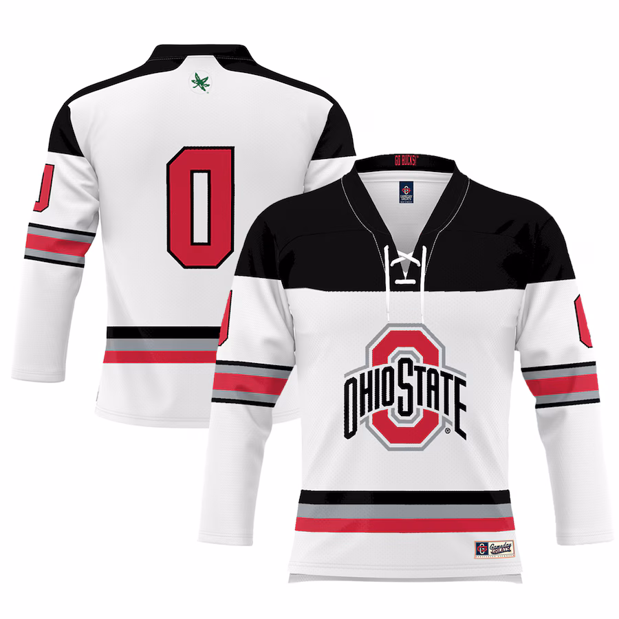 Unisex GameDay Greats #0 White Ohio State Buckeyes Women's Hockey Jersey - Jersey