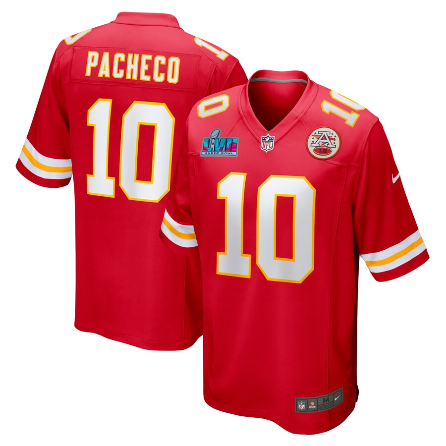Men's Kansas City Chiefs Isiah Pacheco Nike Red Super Bowl LVII Patch Game Jersey - Jersey