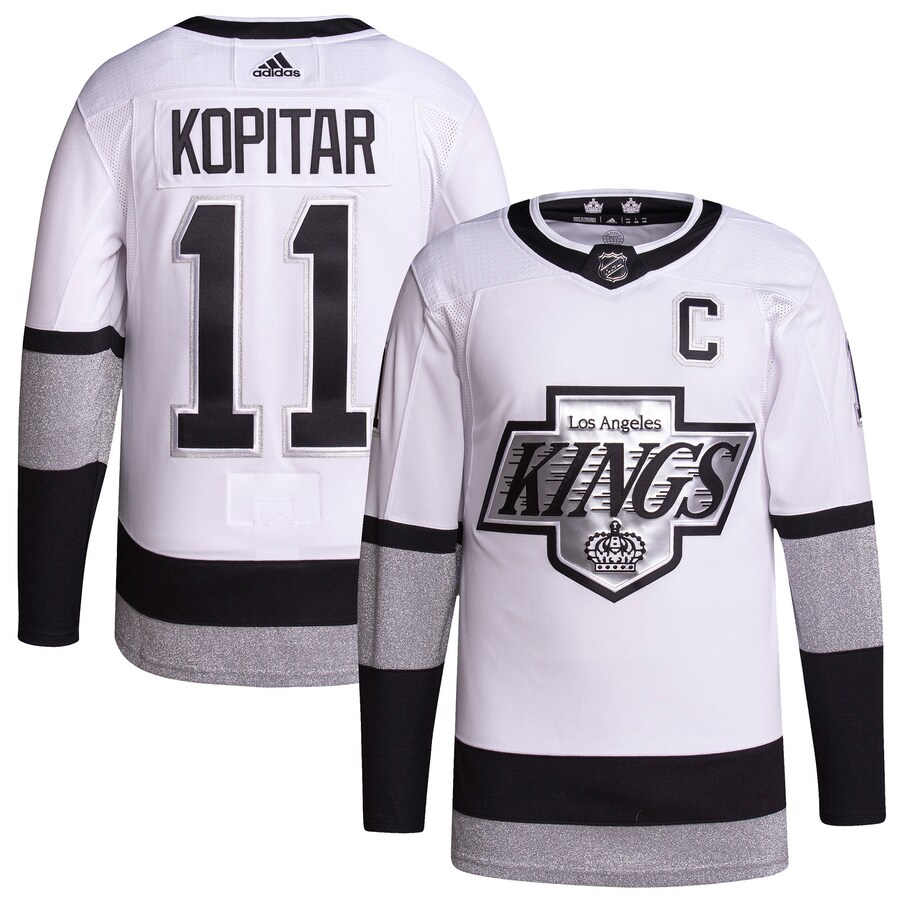 Men's Los Angeles Kings Anze Kopitar adidas White Alternate Primegreen Authentic Pro Player Jersey - Jersey