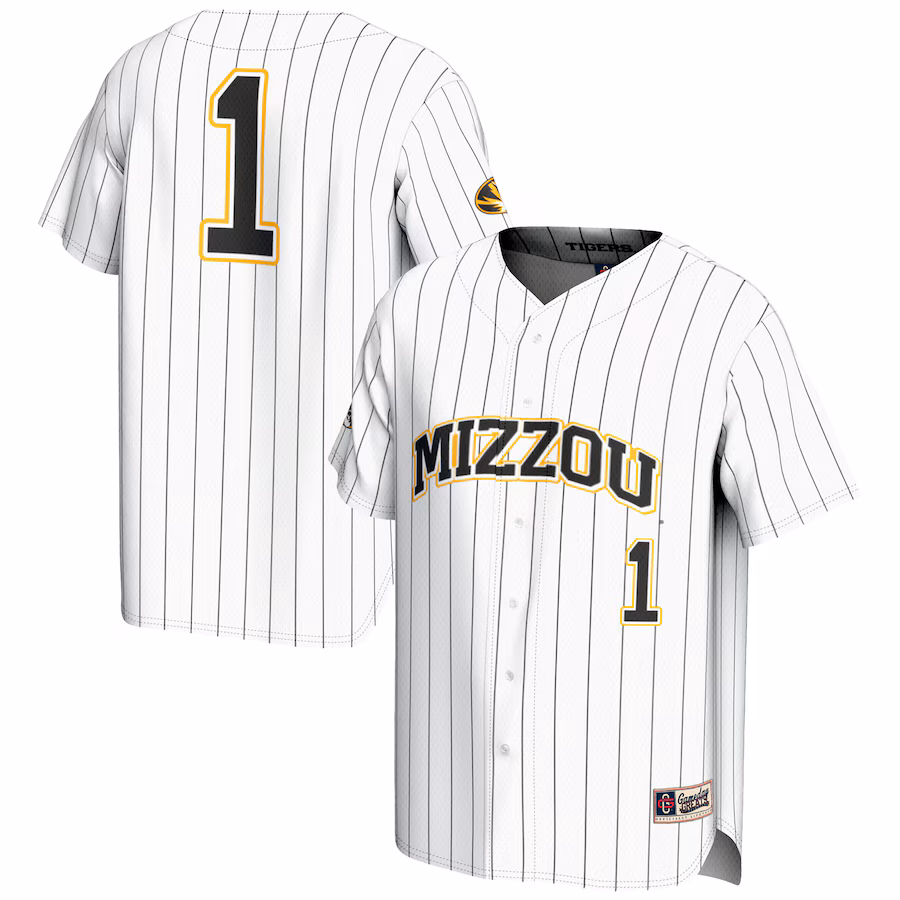 Youth GameDay Greats #1 White Missouri Tigers Lightweight Baseball Jersey - Jersey