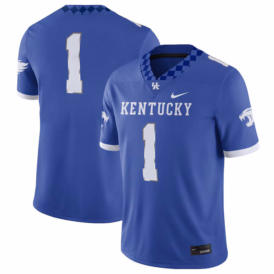 #1 Kentucky Wildcats Nike Football Game Jersey - Royal/White - Jersey