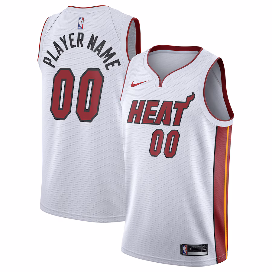 Men's Miami Heat Nike White 2020/21 Swingman Custom Jersey - Association Edition - Jersey