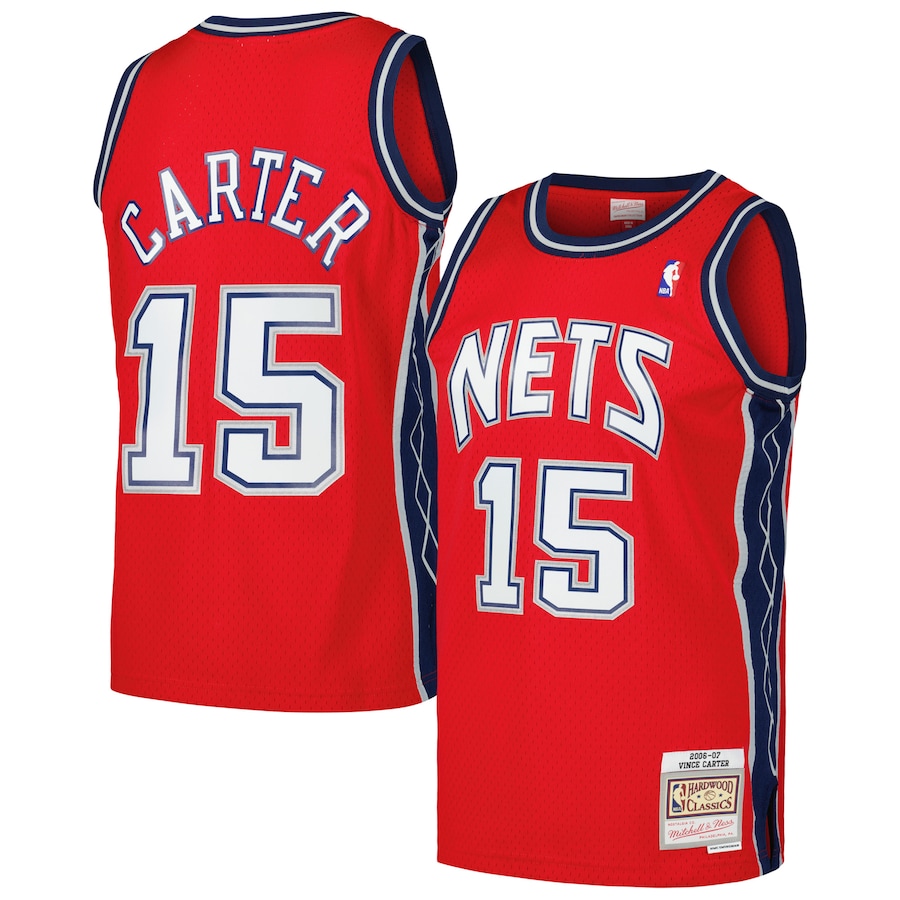 Men's New Jersey Nets Vince Carter Mitchell & Ness Red 2006/07 Hardwood Classics Swingman Jersey - Jersey