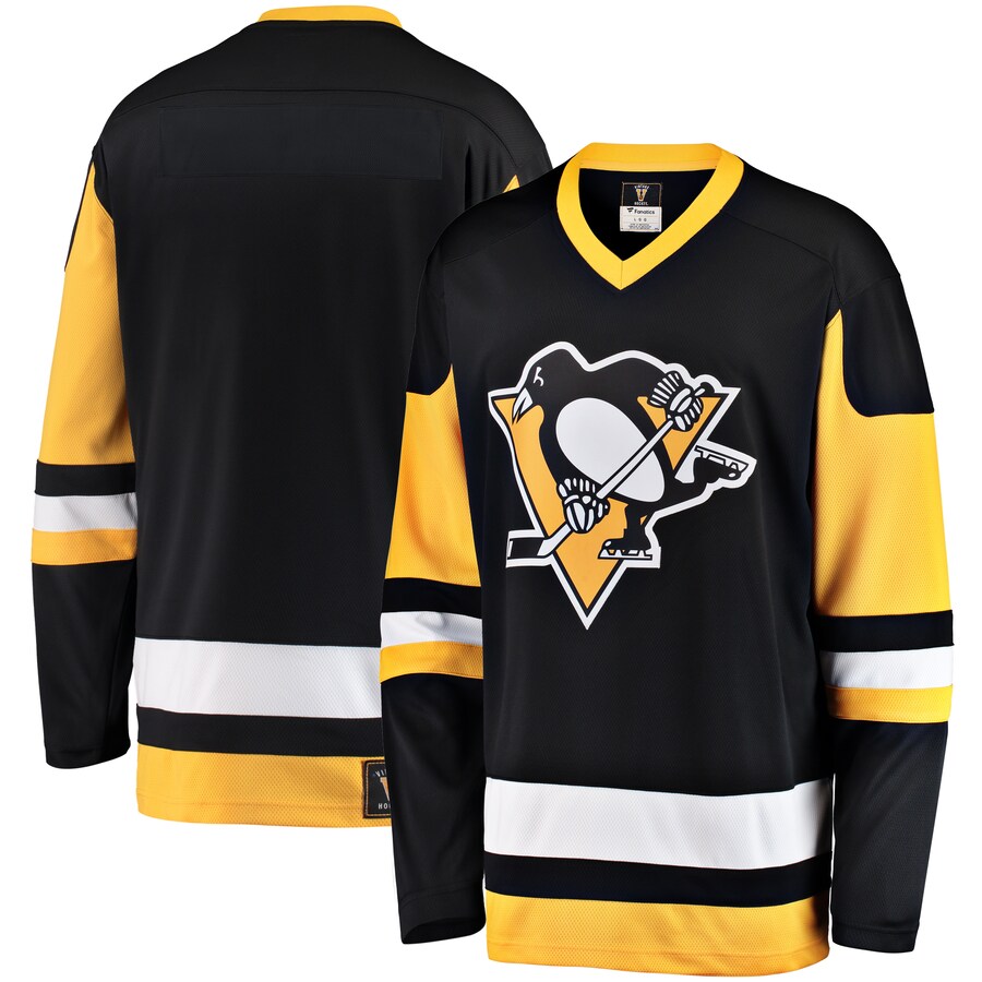 Men's Pittsburgh Penguins Fanatics Branded Black Premier Breakaway Heritage Blank Jersey - Jersey