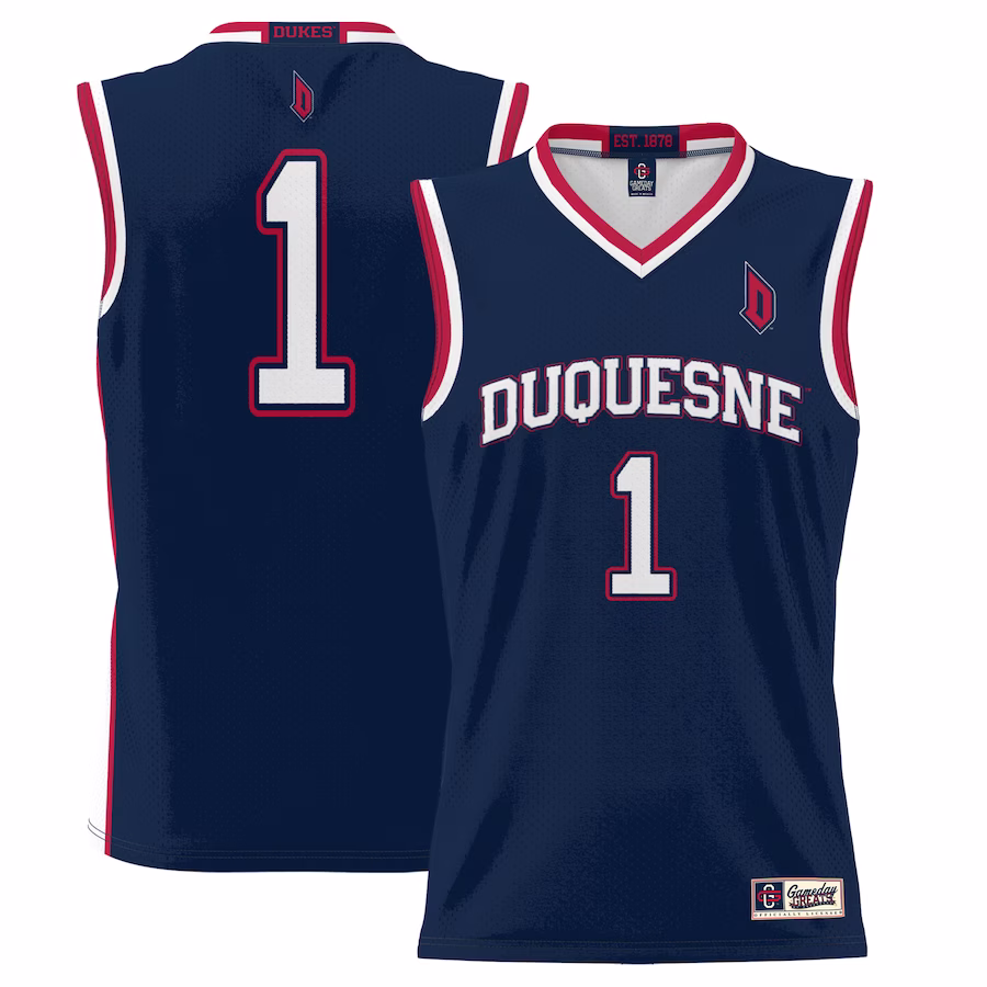 #1 Duquesne Dukes GameDay Greats Youth Lightweight Basketball Jersey - Navy - Jersey