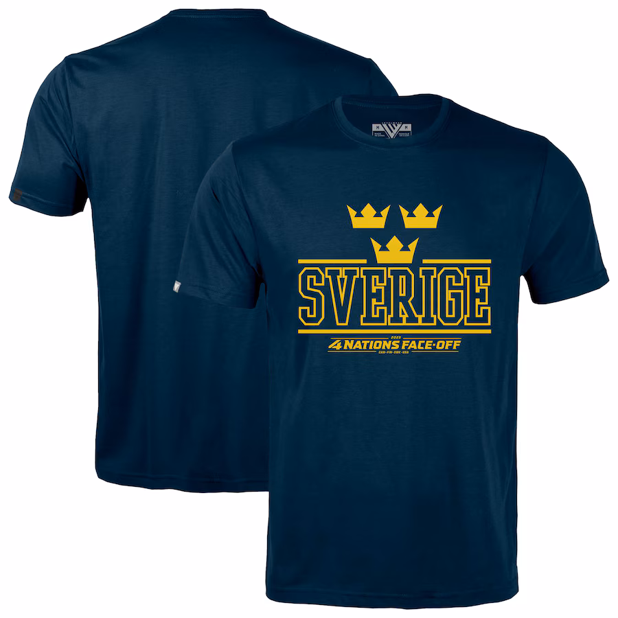Men's Sweden Levelwear Navy 2025 4 Nations Face-Off Richmond T-Shirt - Jersey