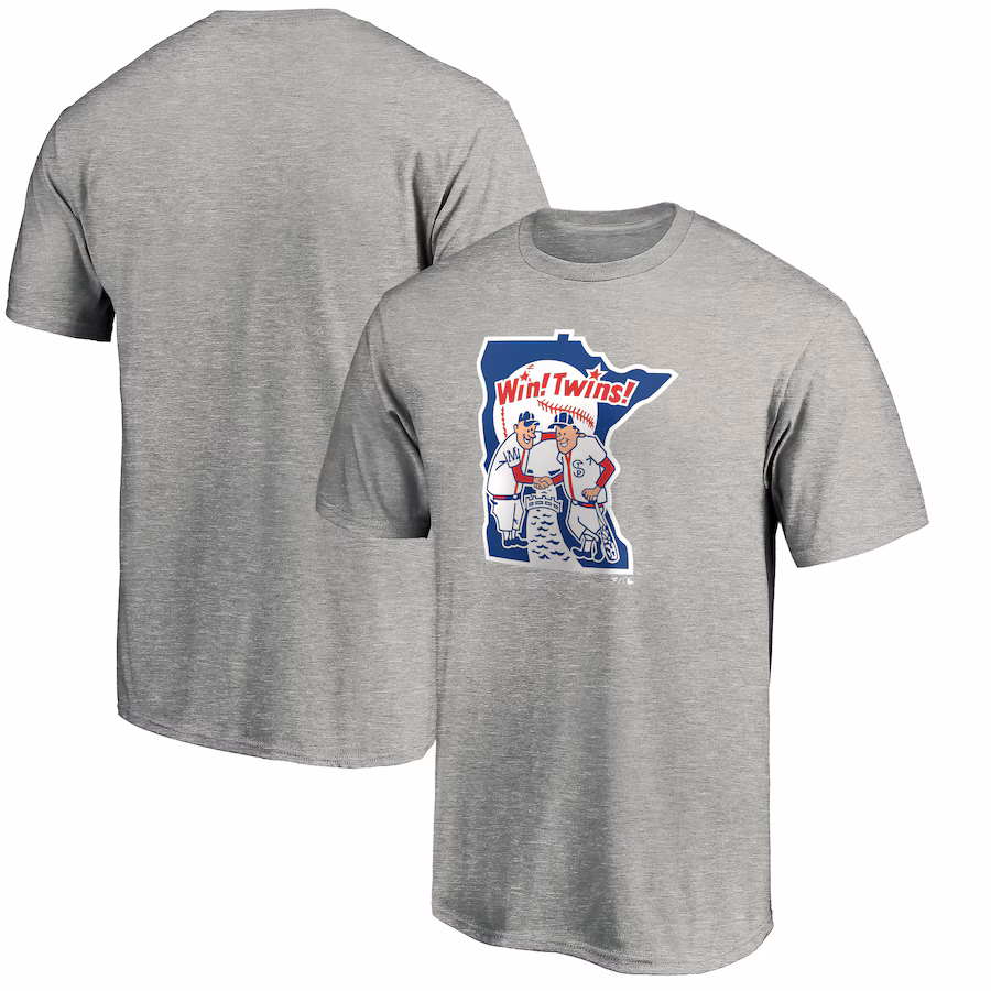 Men's Minnesota Twins Heathered Gray Cooperstown Collection Huntington Logo T-Shirt - Jersey
