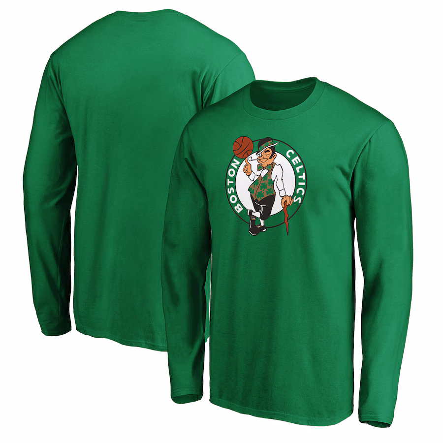 Men's Boston Celtics Kelly Green Primary Team Logo Long Sleeve T-Shirt - Jersey