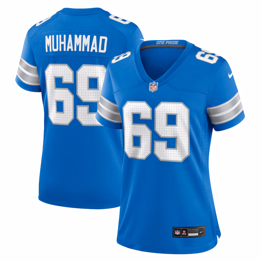 Women's Detroit Lions Al-Quadin Muhammad Nike Blue Team Game Jersey - Jersey