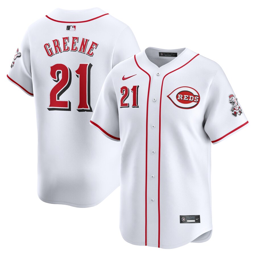 Men's Cincinnati Reds Hunter Greene Nike White Home Limited Player Jersey - Jersey