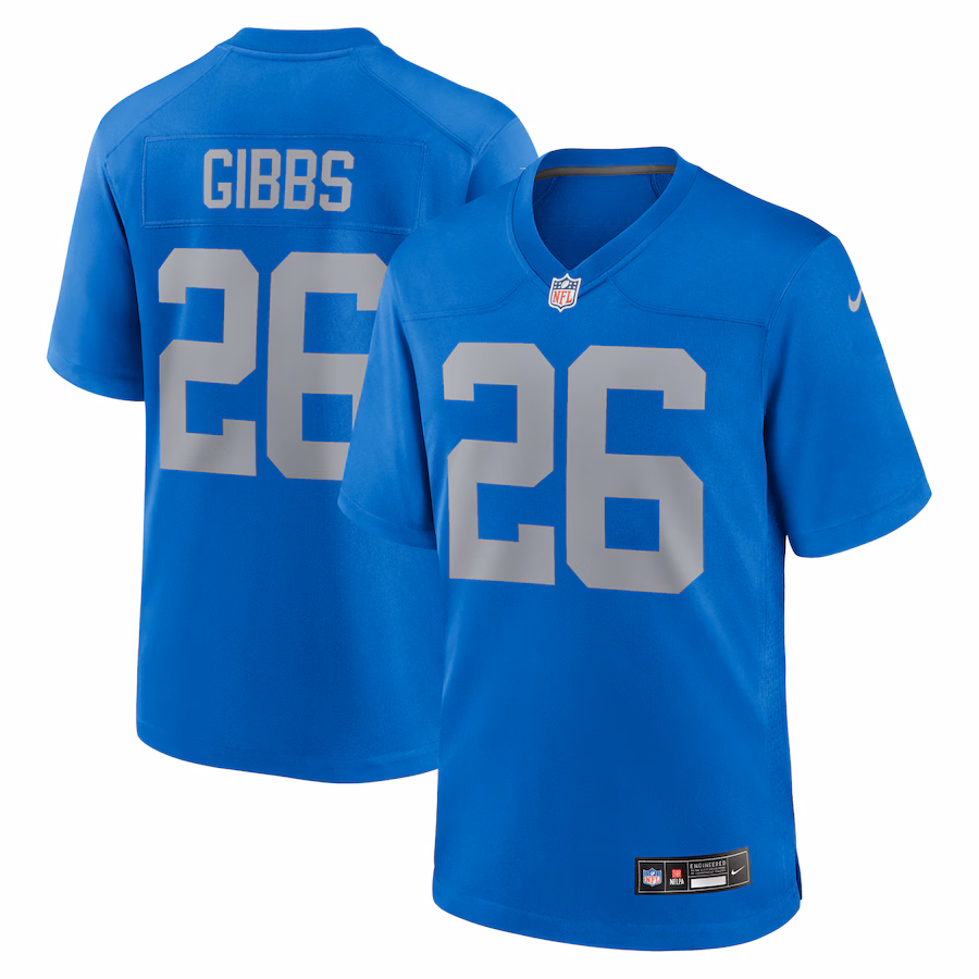 Men's Detroit Lions Jahmyr Gibbs Nike  Blue Alternate Game Jersey - Jersey