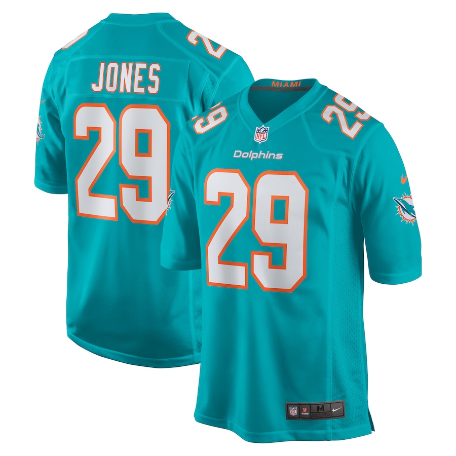 Men's Miami Dolphins Brandon Jones Nike Aqua Team Game Jersey - Jersey