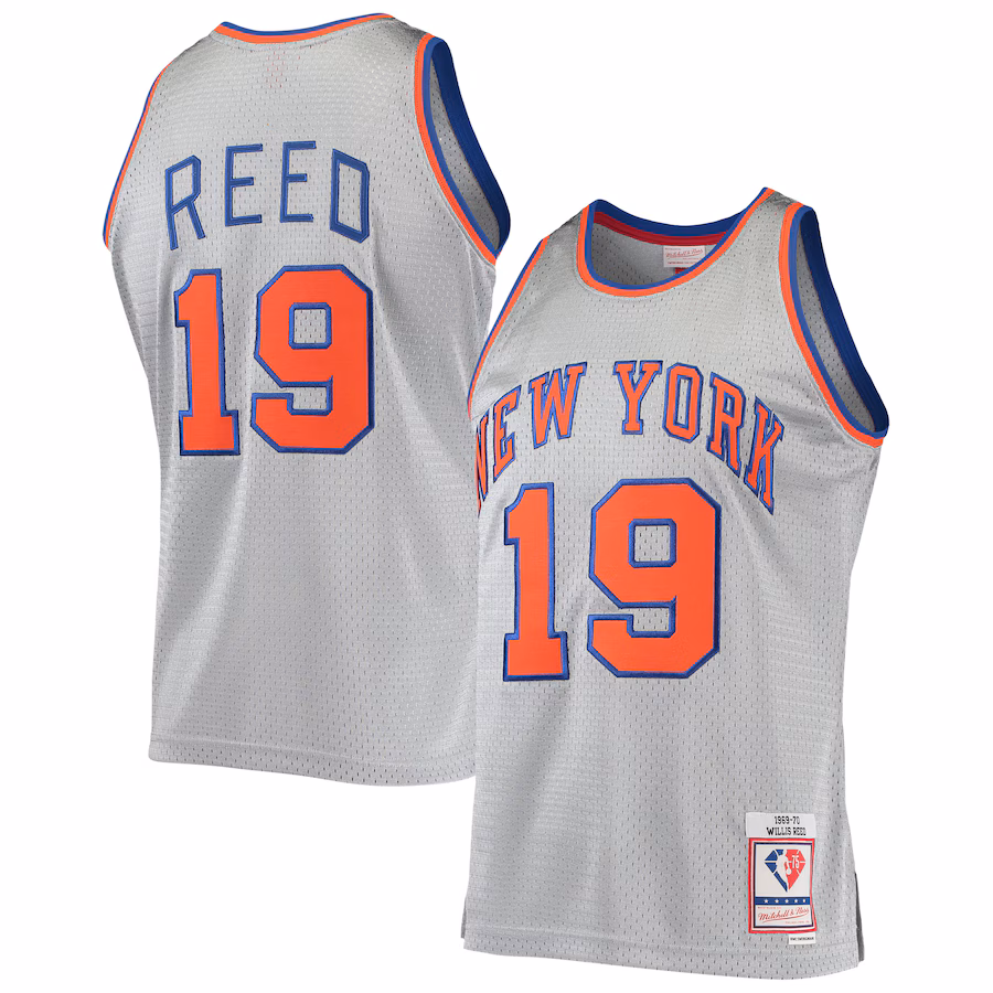 Men's New York Knicks Willis Reed Silver Mitchell & Ness 75th Anniversary 1969/70 Hardwood Classics Swingman Jersey - Jersey