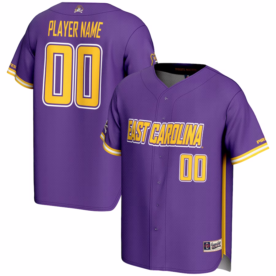 ECU Pirates GameDay Greats Youth NIL Pick-A-Player Lightweight Baseball Jersey - Purple - Jersey