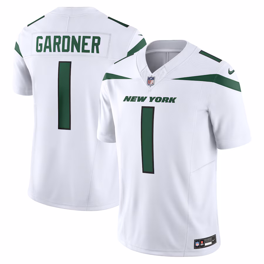 Men's New York Jets Ahmad Sauce Gardner Nike White Vapor F.U.S.E. Limited Jersey - Jersey