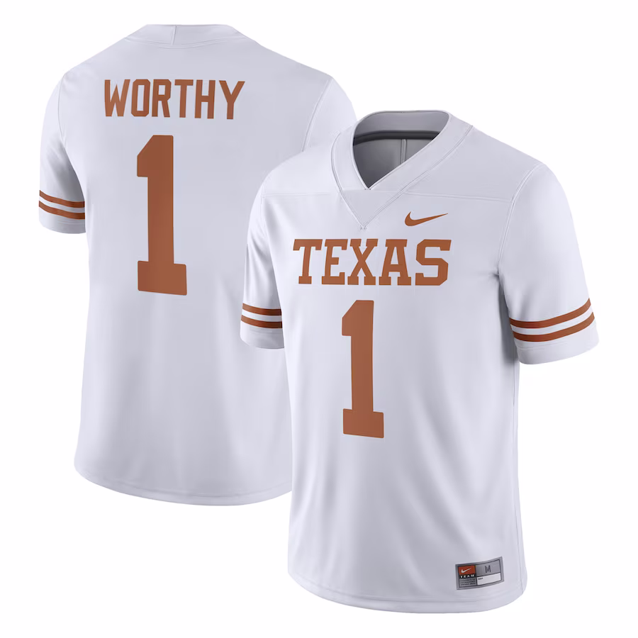 Xavier Worthy Texas Longhorns Nike NIL Replica Football Jersey - White - Jersey