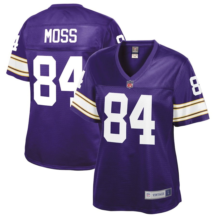 Women's Minnesota Vikings Randy Moss NFL Pro Line Purple Retired Player Replica Jersey - Jersey