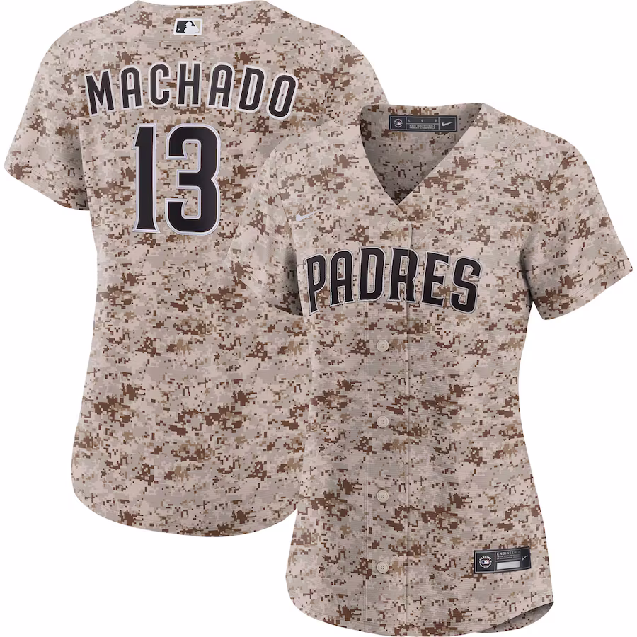 Women's San Diego Padres Manny Machado Nike Camo USMC Alternate Replica Player Jersey - Jersey