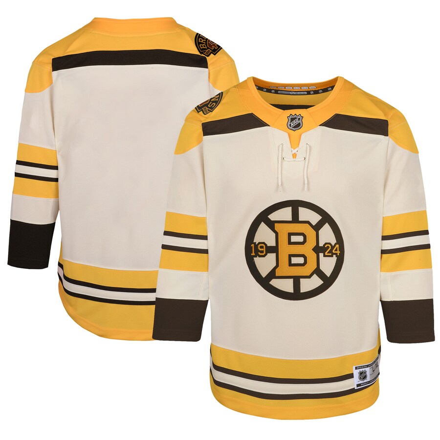 Youth Boston Bruins  Cream 100th Anniversary Premier Jersey - Jersey
