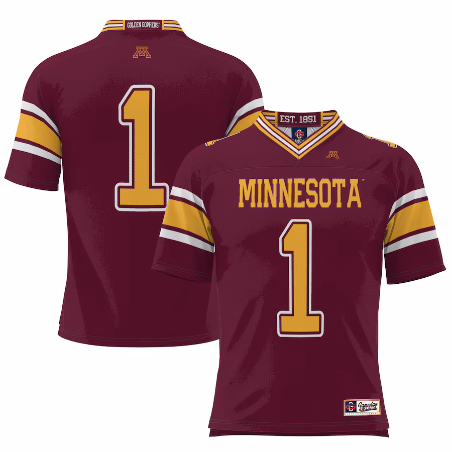 #1 Minnesota Golden Gophers GameDay Greats Youth Football Jersey – Maroon - Jersey