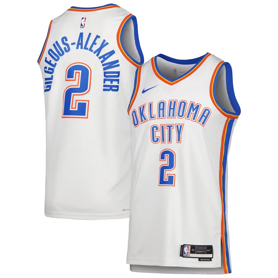 Unisex Oklahoma City Thunder Shai Gilgeous-Alexander Nike White Swingman Jersey - Association Edition - Jersey