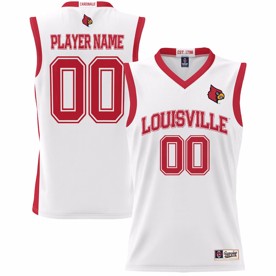 Louisville Cardinals GameDay Greats Unisex  Lightweight NIL Pick-A-Player Basketball Jersey - White - Jersey