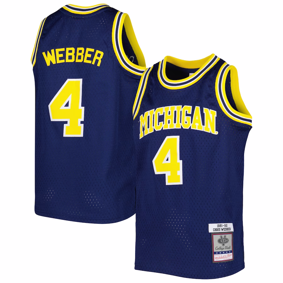 Chris Webber Michigan Wolverines Mitchell & Ness Youth Swingman Replica Jersey - Navy - Jersey