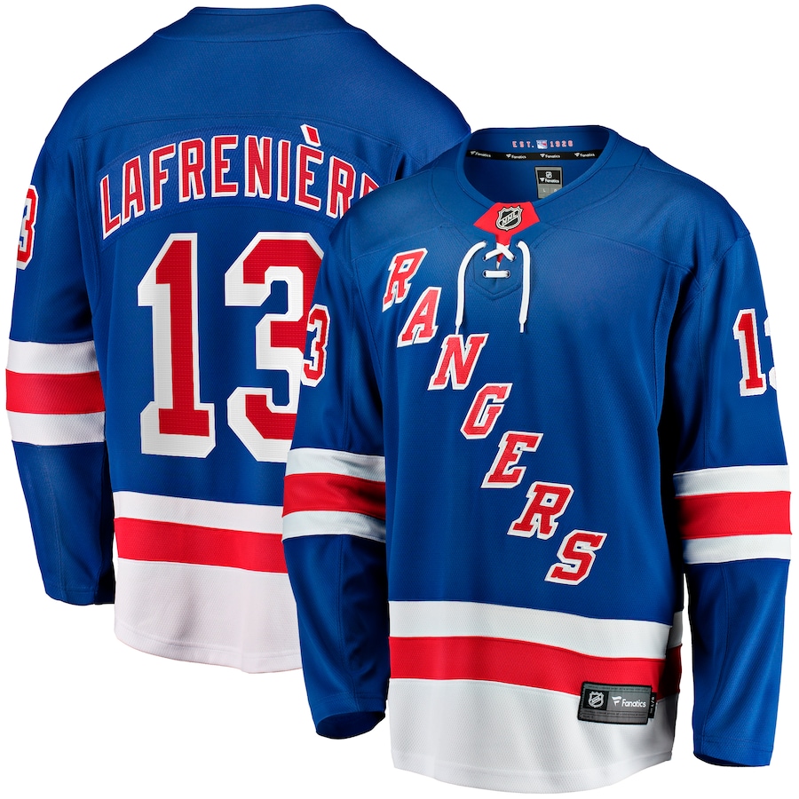 Men's New York Rangers Alexis Lafreniere Fanatics Blue Home Breakaway Jersey - Jersey
