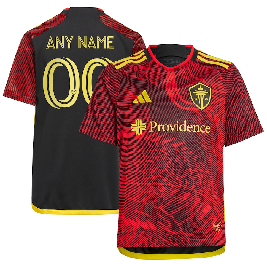Youth Seattle Sounders FC  adidas Red 2024 The Bruce Lee Kit Replica Custom Jersey - Jersey