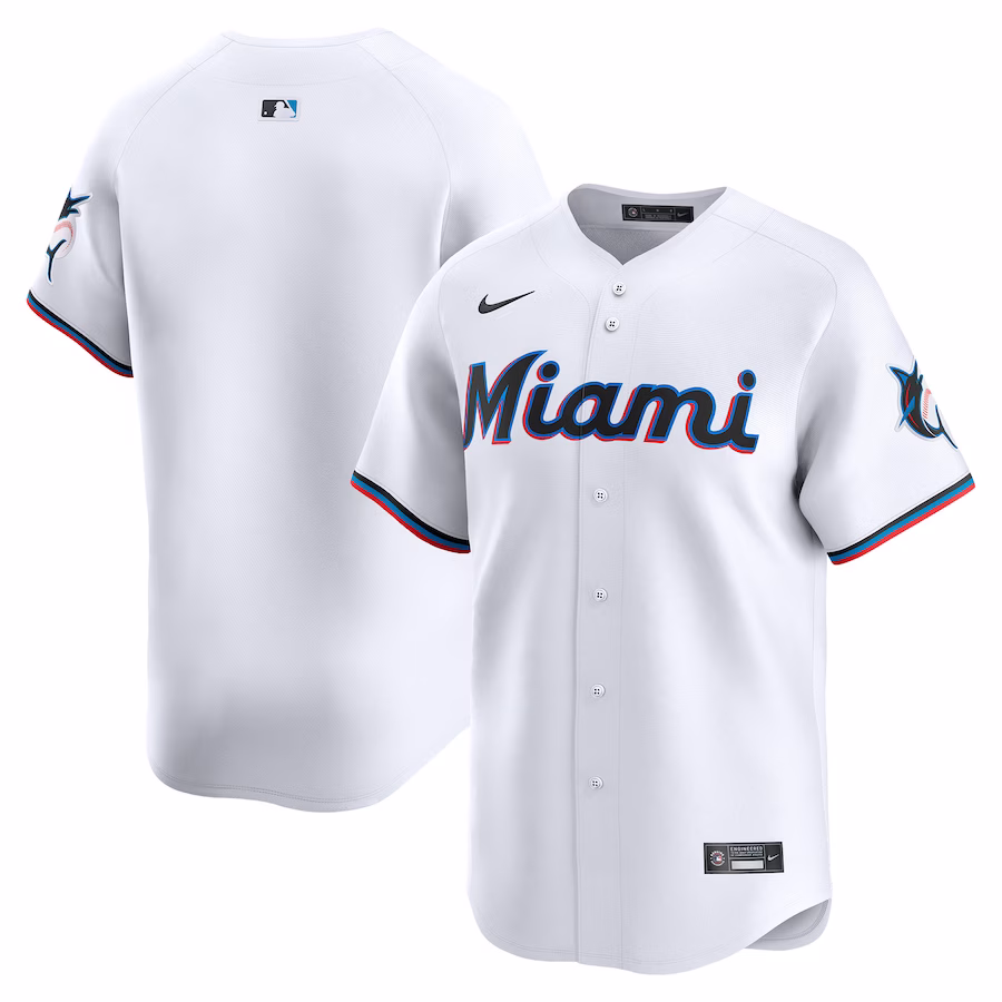 Men's Miami Marlins Nike White Home Limited Jersey - Jersey