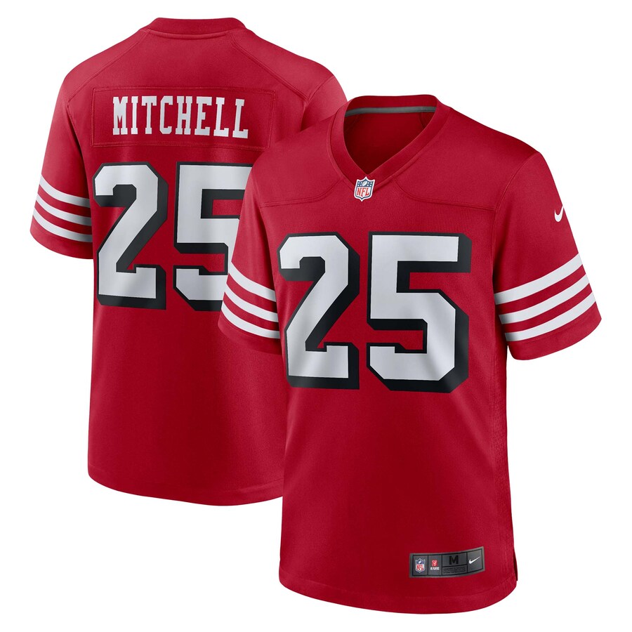 Men's San Francisco 49ers Elijah Mitchell Nike Scarlet Alternate Game Jersey - Jersey