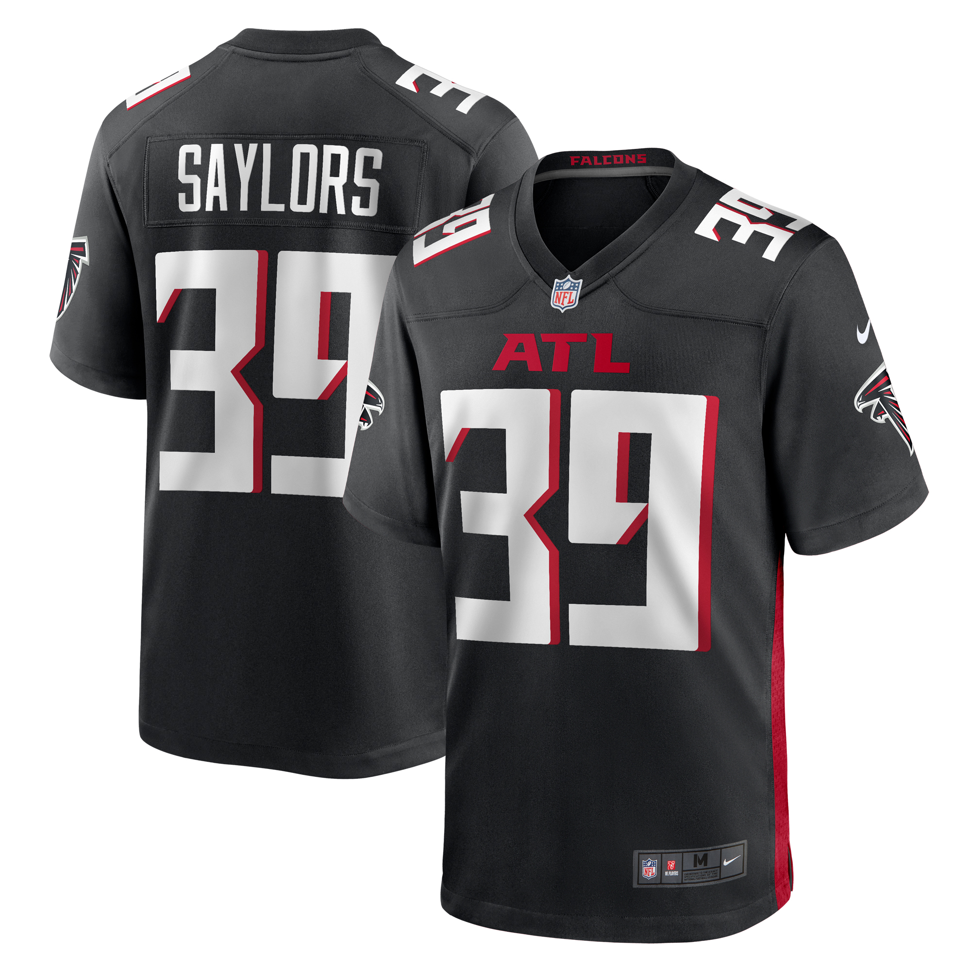 Men's Atlanta Falcons Jacob Saylors Nike  Black  Game Jersey - Jersey