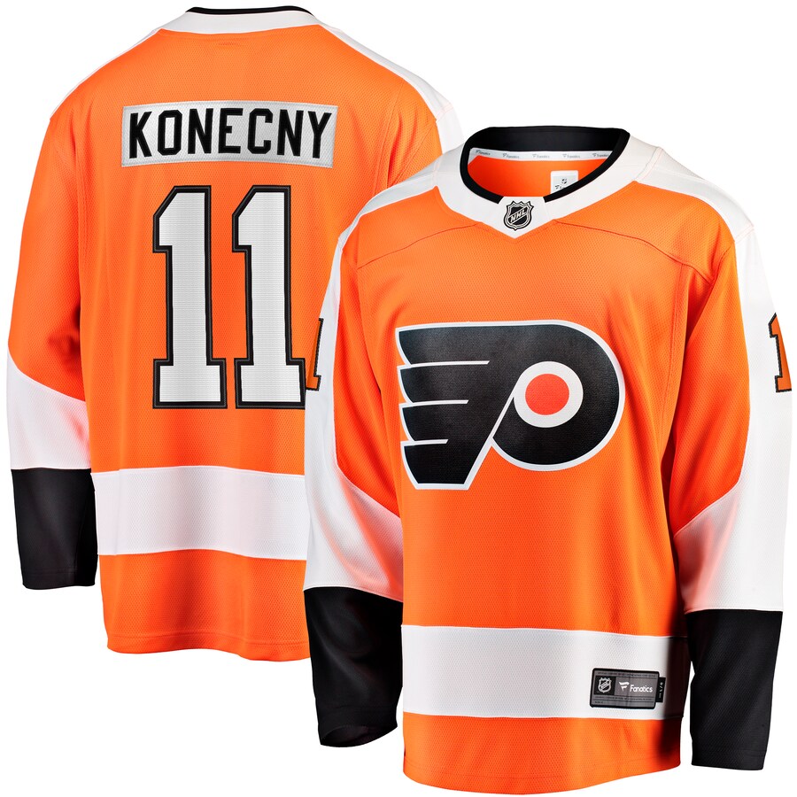 Men's Philadelphia Flyers Travis Konecny Fanatics Branded Orange Home Breakaway Jersey - Jersey