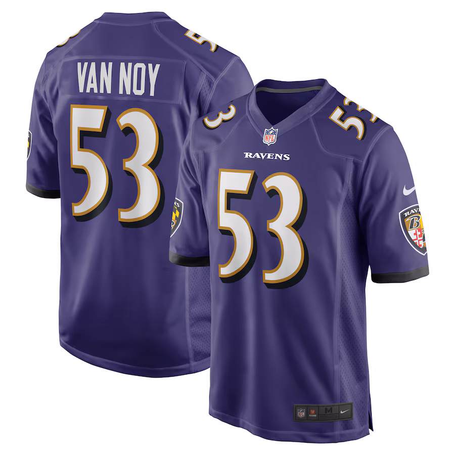Men's Baltimore Ravens Kyle Van Noy Nike Purple Team Game Jersey - Jersey