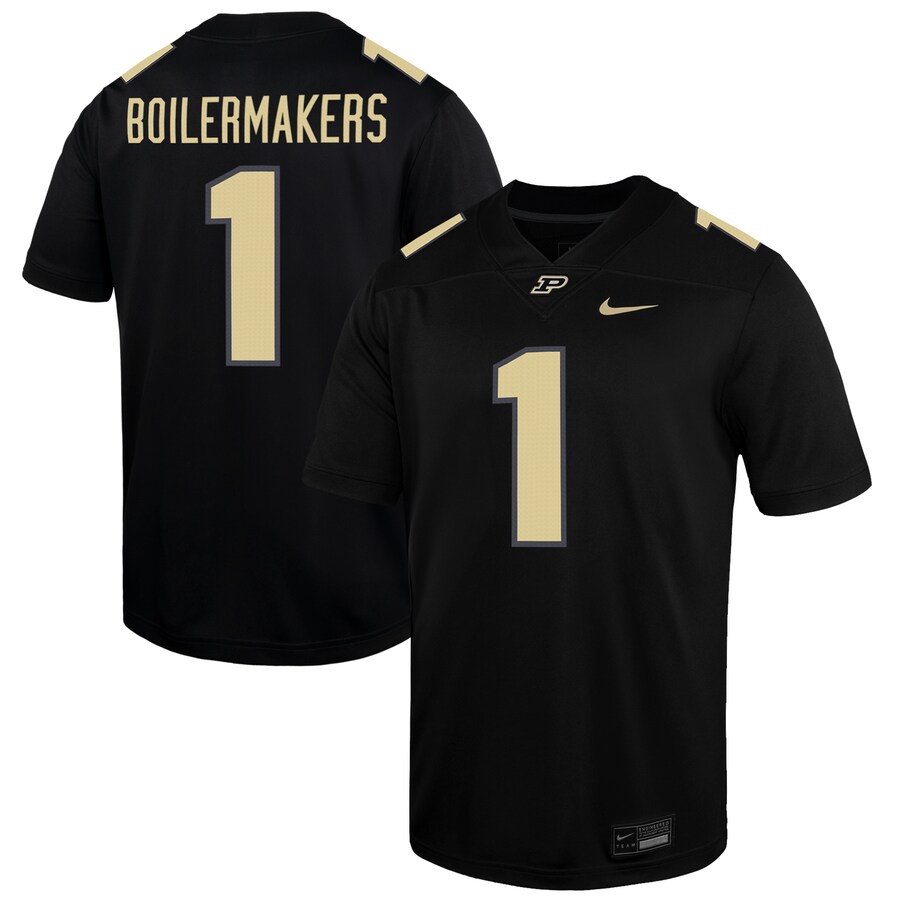 Men's Nike #1 Black Purdue Boilermakers Alternate Game Jersey - Jersey