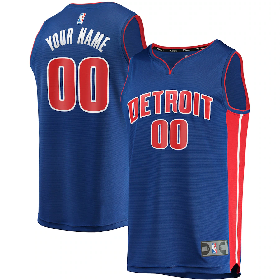Youth Detroit Pistons Fanatics Blue Fast Break Custom Replica Jersey - Icon Edition - Jersey