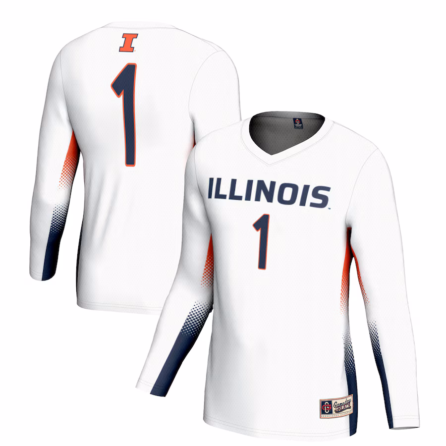 Unisex GameDay Greats #1 White Illinois Fighting Illini Lightweight Volleyball Jersey - Jersey