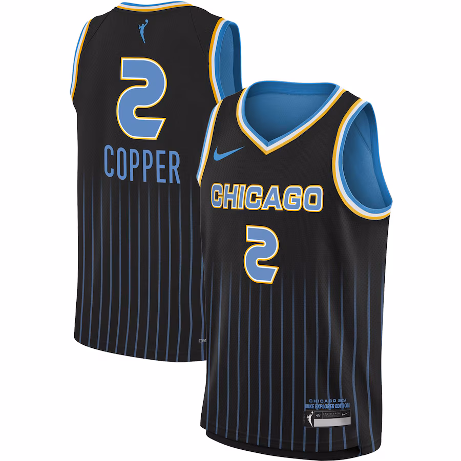 Youth Chicago Sky Kahleah Copper Nike Black 2021 Explorer Edition Victory Player Jersey - Jersey