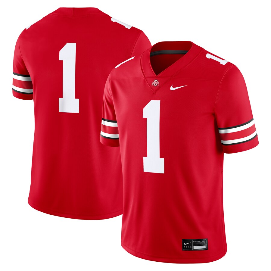 Men's Nike #1 Scarlet Ohio State Buckeyes Game Jersey - Jersey