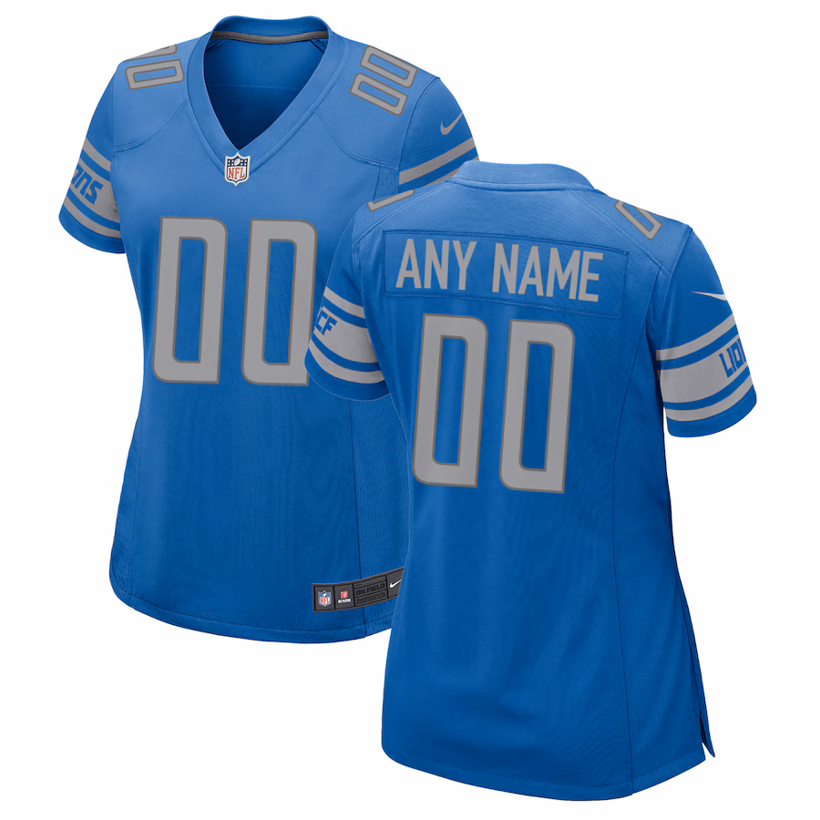 Women's Nike Blue Detroit Lions Custom Game Jersey - Jersey