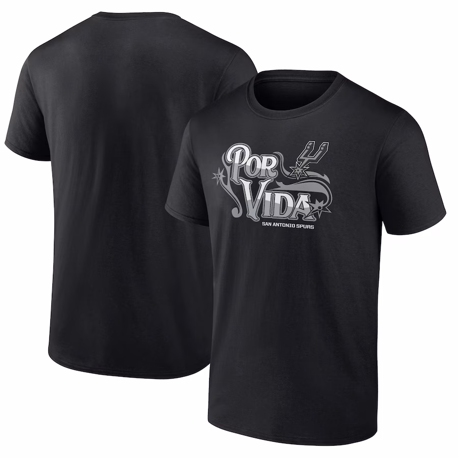 Men's San Antonio Spurs Black Half Court Offense T-Shirt - Jersey