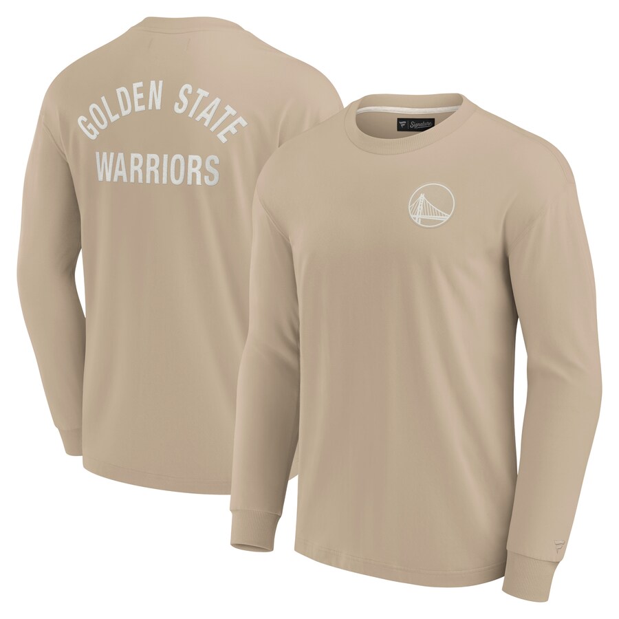 Unisex Golden State Warriors Fanatics Khaki Elements Super Soft Long Sleeve T-Shirt - Jersey