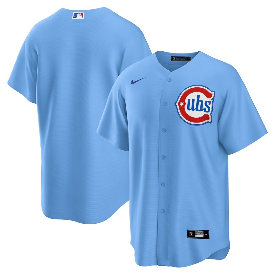 Men's Chicago Cubs Nike Light Blue 2nd Alternate Replica 2.0 Jersey - Jersey